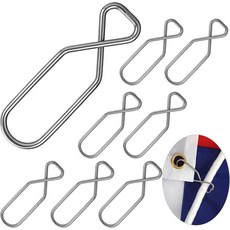 오토링 8개 플래그 폴 클립 후크 스테인리스 스틸 스프링 스냅 2.5인치 액세서리 교체 가능한 하드웨어 액세서리용