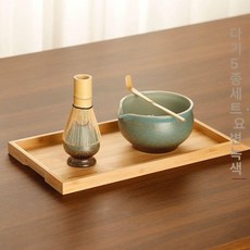 대나무 차도구 다도용 가루차 스쿱 차시 도구 커피 소품, 찻주걱 5종 세트 가마변색그린, 1개, 1L