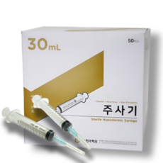 한국백신 일회용 주사기 30cc 21g 50개입 멸균 개별포장 의료용 바늘, 1박스, KOVAX-SYRINGE 30cc 21G 1 1/4