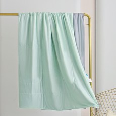 여름 이불 에어컨 이불 아이스 실크 여름 냉감 이불 얇은 이불솜은 세탁기로 세탁 가능합니다., 150*200(싱글 이불), A급-단색-로즈 퍼플