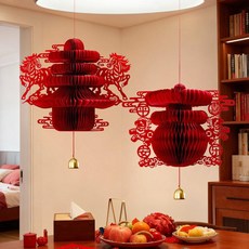 허니콤 페이퍼 장식 신년 명절 파티 입체 모빌, 13. 벽걸이형 양면벨벳 춘자