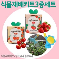 두루살림 [딸기재배키트+토마토재배키트 +미니페트병물조리개] 식물키우기세트