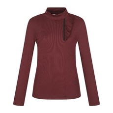 핑골프웨어 KQF 121D3TR151_WN 여성 배색 러플 반목 긴팔 티셔츠 2793598