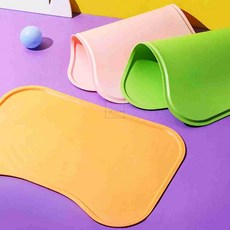 엠비아7 고양이 강아지 실리콘 식기매트 강아지식기테이블, 02컬러식기매트-주황