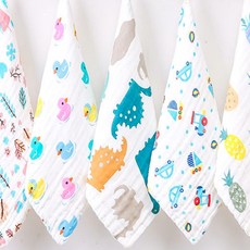 六層純棉泡泡紗方巾兩入組，嬰兒紗布口水巾，高密度純棉小方巾，寶寶洗澡巾，柔軟吸水手帕