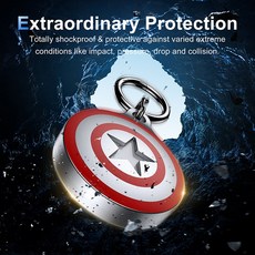 美國隊長盾牌造型 AirTag 防水保護套 鑰匙圈 防丟器保護殼, Airtag鋁合金保護套, 1個