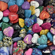 10/20/30PCS 하트 모양 사랑 20MM 천연 크리스탈 자수정 마노 불규칙한 미네랄 치유 돌 자갈 표본 홈 인테, 02 Random 10pcs
