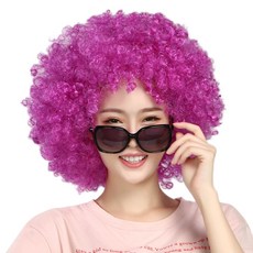 도매파티 점보 뽀글이 가발-파티 파마 코믹 노래방, 7.점보 보라색