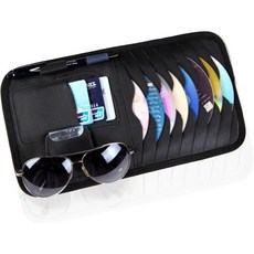 루미노티 자동차 CD 홀더 대형 선바이저 정리 포켓 소매 8개 자동차 DVD 차량용 바이저 케이스 펜 홀더 1개 카드 홀더 3개 대부분의 자동차용 블랙 LUMDGNCD