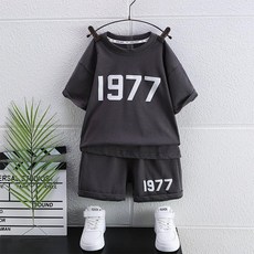 男童套裝夏裝新款 韓版 中小童圓領短袖男孩衣服兒童裝兩件套