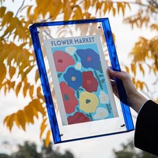 액자 아크릴 포토 컬러프레임 감성 A4 유니크 인테리어액자, 에메랄드 그린