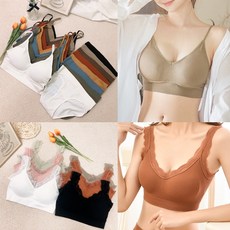 3+1 여성 볼륨 레이스 속옷 편한 노와이어 브라렛 팬티 세트