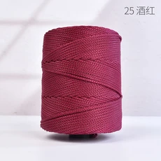 3mm 200미터 속이 빈 코드 로프 & 아이스 실크 크로셰 가방 베개 여름 모자용 부드러운 수공예 브레이드 팔, 19 Color 25
