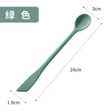 韓國硅膠攪拌勺 蜂蜜果醬咖啡勺, 綠色, 1個
