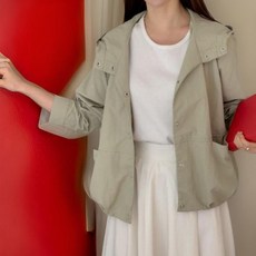 [다잇템] 여자 주머니 윈드브레이커 드로우코드 자켓