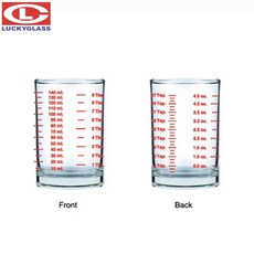 LUCKYGLASS 刻度玻璃杯 140ml 量杯 盎司杯 濃縮杯, 1個