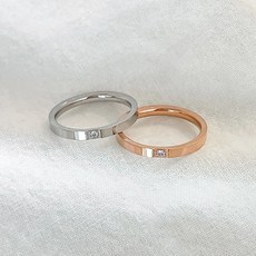 띵니 써지컬스틸 슬림 원큐빅 커플반지 커플링 각인커플링 각인커플반지