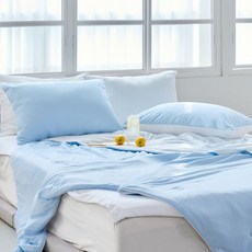 한일카페트 쿨링에이드 냉감 누비이불 여름 아이스 열대야 침구 베개세트 블루 SS