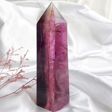 мσσи_нασ 綠23 螢石柱 紫粉漸層 天然彩虹感 雲霧紋 冰透 冰川感, 1個