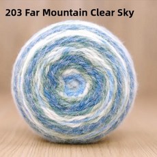 눈꽃 요정 마법 공 깃털 원사 꽃다발 담요 장미 무늬 손뜨개 양모 의류 액세서리용, 15. 203 먼 산과 맑은 하늘