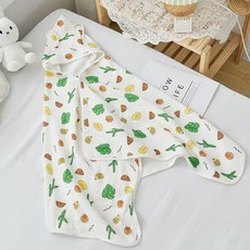兒童印花浴巾斗篷棉四層紗布寶寶帶帽披風柔軟吸水洗澡裹巾浴裙