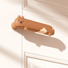 쥬넛 캐릭터 문손잡이 문고리 커버 고양이 손잡이실리콘커버 실리콘손잡이, 회색냥(좌)