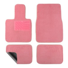 EKR 전천후 범용 핏 자동차 바닥 매트 1.3cm(0.5인치) 두께의 카펫 SUV 밴 세단 트럭에 맞는 드라이버 힐 패드가 있는 미끄럼 방지 매트 (핑크 블로운 풀, 핑크