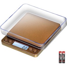 푸지온 디지털 주방 저울 3000g0.1g 포켓 푸드 6가지 측정 모드 LCD Tare 그램 및 온스배터리 포함 음식 요리 영양 파충류용 트레이 2개, Gold-Pink, Gold-Pink