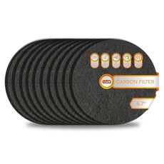 프리미엄 숯 활성탄 섬유 교체 에어 필터 1.4cm(0.5인치) 두께 공기 청정기 AC 공기 통풍구 바닥 통풍구 주방 퇴비 통 등용(10팩 원형 18.4cm(7.25인, [ 1652067 ] 프리미엄 숯 활성탄 섬유 교체 에