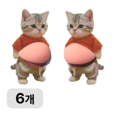 고양이 캐릭터 충돌방지 스티커 문콕 보호, 6개, 냥이