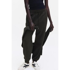 H&M 브랜드관 코튼 블렌드 스웨트 팬츠 다크 포레스트 그린 0932722123