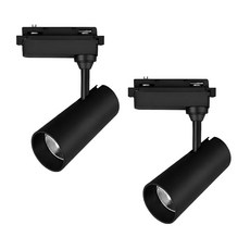 JG라이팅 (정품) 고급형 블랙 검정 레일형 cob 조명 4000K KS규격 COB타입 원통형 중 20W 블랙 트렉조명, 2개, 블랙 주백색(4000K)