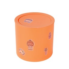 MEIISEO가정용 탁상 미니 휴지통 사무실 책상 다용도 쓰레기통, 오렌지