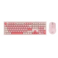지클릭커 오피스프로 WMK50 사일런스 M 무소음 무선 블루투스 108 키보드 마우스 세트, 일반형, 핑크RC2, WMK50 108키