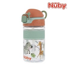 Nuby ECOZEN 幼兒水杯 粗吸管 360ML - 兒童學習水壺, 動物, 1個