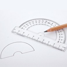 초등학생 기초수학 투명 각도기 세트 사무용 준비물 학습용 신학기필수품 직각자 학교, 1개