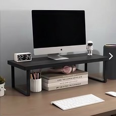높은 컴퓨터 모니터 데스크 받침대 선반 수납 거치대 3color, 블랙