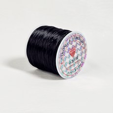 비즈공예 팔찌만들기 스판댁스 우레탄줄 0.7mm 46미터, 1개, 블랙 1개, 블랙