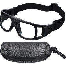 스쿼시 고글 스포츠고글 패티킬 조절 가능한 프로 스포츠 남녀 공용 안전장치, Dark Black, 1개