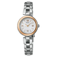 SEIKO 精工 女用S系列太陽能10 ATM防水不鏽鋼金屬手錶 SWFA210