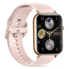 MEGA KING Watch S3 智慧手錶, 1.96 英吋, 粉橘, 黑色, 藍牙