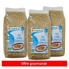 MARKAL 마칼 홀그레인 롱 현미, 3개, 1kg