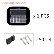 RC카 DIY 서보 연장 케이블 JR/Futaba 커넥터 RC 로봇 비행기 자동차 ESC 용 2.54 터미널 포함 암/수 플러그 50 개, [01] Male x50 Ordinary