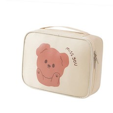 여행용파우치 캐릭터 동물 대용량 수납 파우치 속옷 악세사리 가방, 핑크