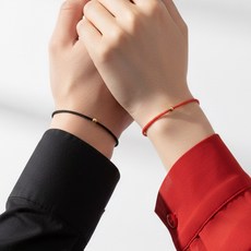 남여공용 행운 소원 금전운 골드볼 매듭 팔찌 2개