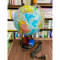 富加順 地球儀 8吋 木底座 插電附燈 立體球面