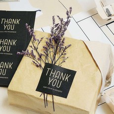 사각 땡큐 스티커 블랙 꾸미기 감성 떡포장 다꾸 선물용 상품포장