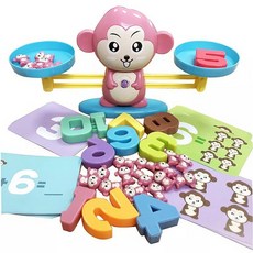 밸런스 보드게임 원숭이 19pcs+양팔 저울+미션카드30pcs 수학완구 넘버블럭 보드게임 B876, 없음, 1개