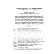 A Comparative Study of Four Impedance Eduction Methodologies Using Several Test Liners Paperback, Independently Published, English, 9781793964106