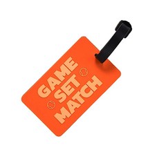 피클볼 백 태그 - 패들 모양 유연한 방수 실리콘 수하물 태그 가방 식별용 안전 스트랩 플레이어 및 애호가를 위한 훌륭한 선물 452550, 게임 세트 매치 오렌지 452550